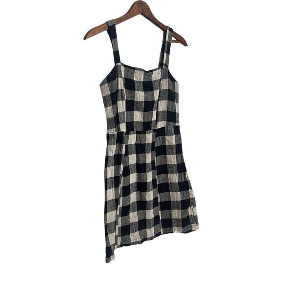 Primark Sleeveless Checkered Mini Dress Black White Size 6 - Picture 2 of 9
